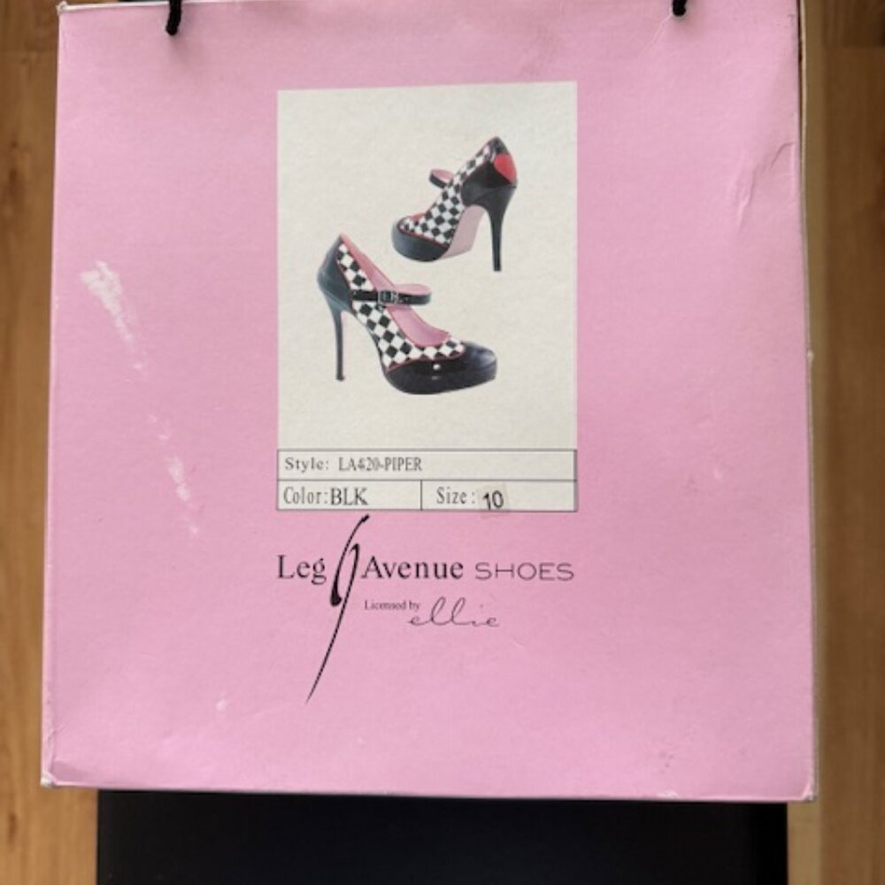 Leg Avenue shoes by Ellie "Queen of Hearts" heels. sz 10 - Picture 2 of 4